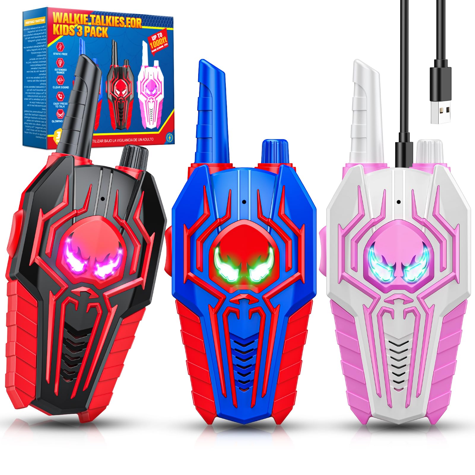 Spidolapse kids walkie talkies in front view, comfortable grip.