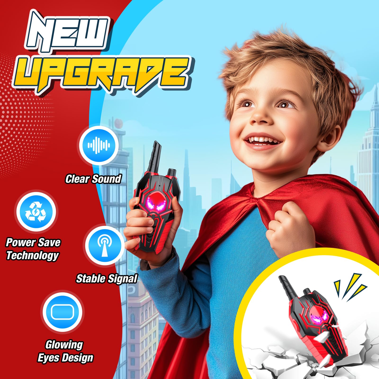 Spidolapse walkie talkies offer up to 1000 feet range.