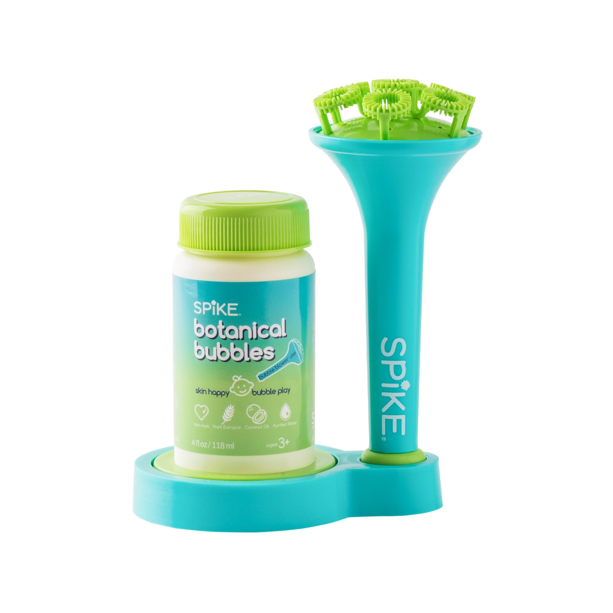 SPIKE bubble blower wand, Aqua, mess-free toddler play