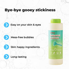 SPIKE Innobaby bubble solution label highlights safety and indoor-outdoor use.