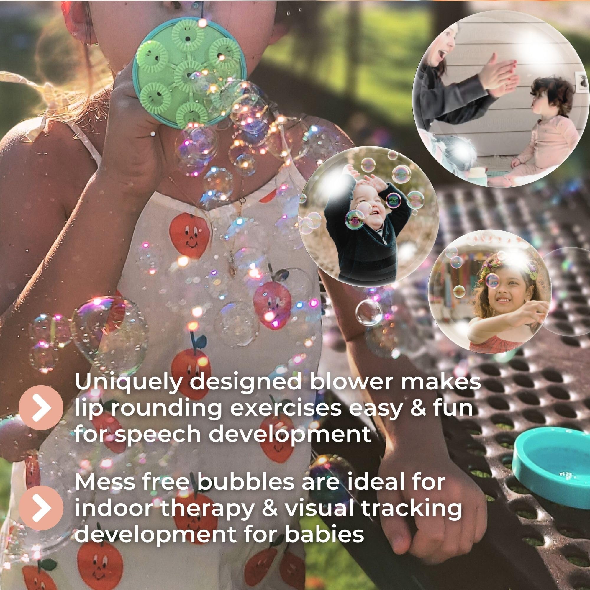 SPIKE bubbles support speech therapy and visual tracking