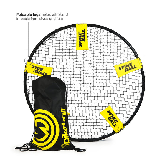 Three Spikeball balls ready for fast-paced rounds at the park or beach.
