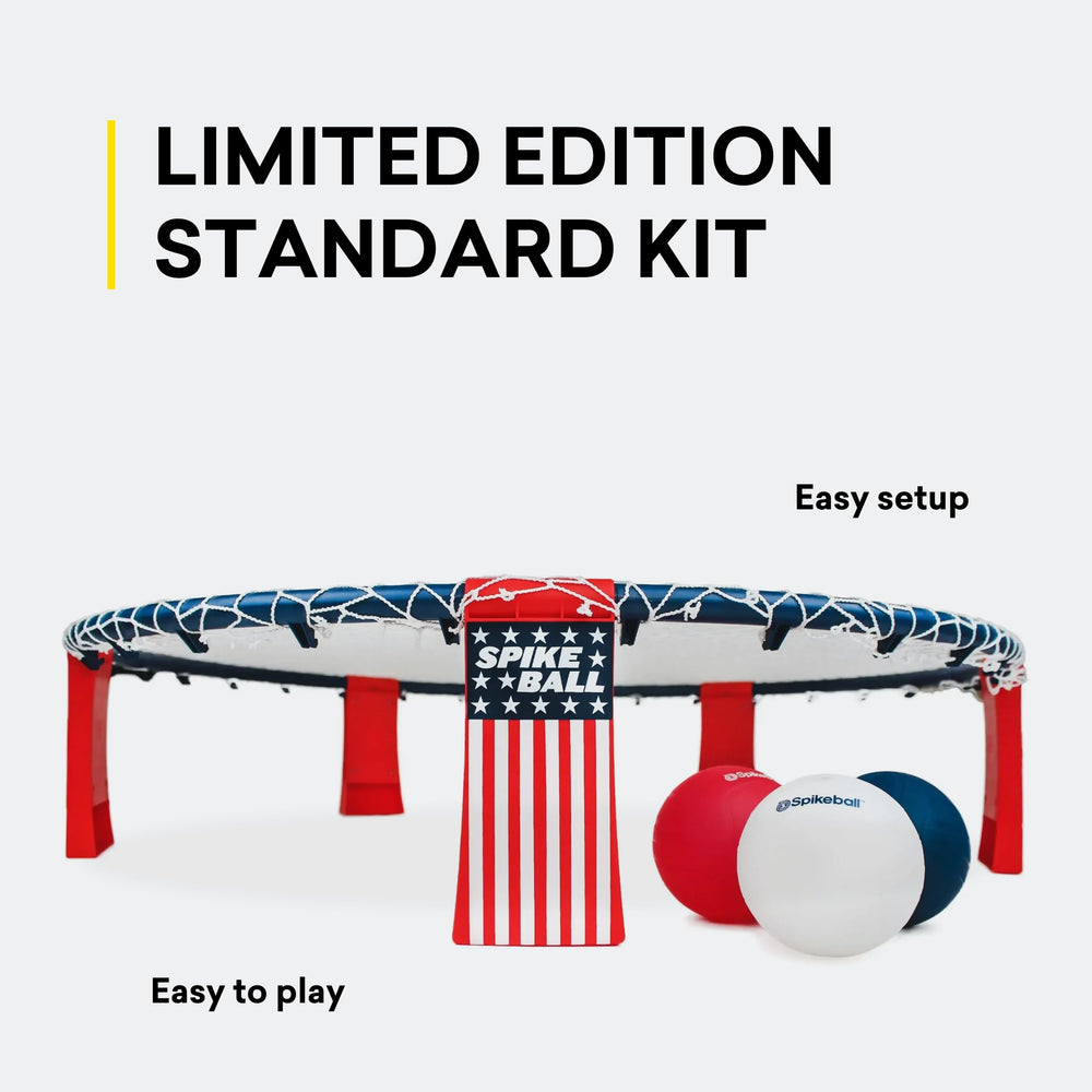 Spikeball Original Stars and Stripes in action during outdoor two-on-two play