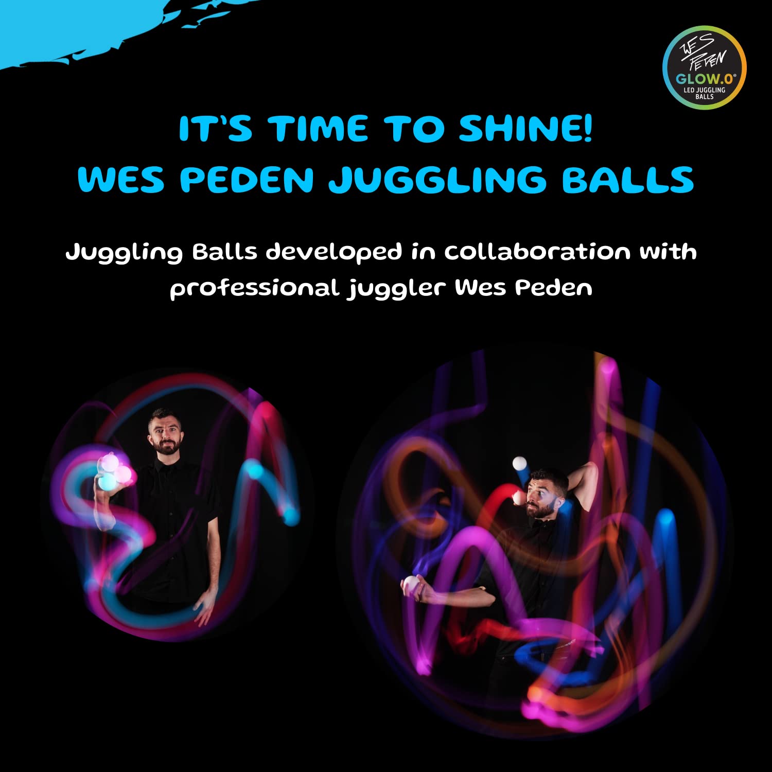 SPIN BALLS USB-rechargeable glow ball enables hours of practice or shows