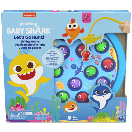 Spin Master Baby Shark Gone Fishing board spins for exciting playtime.