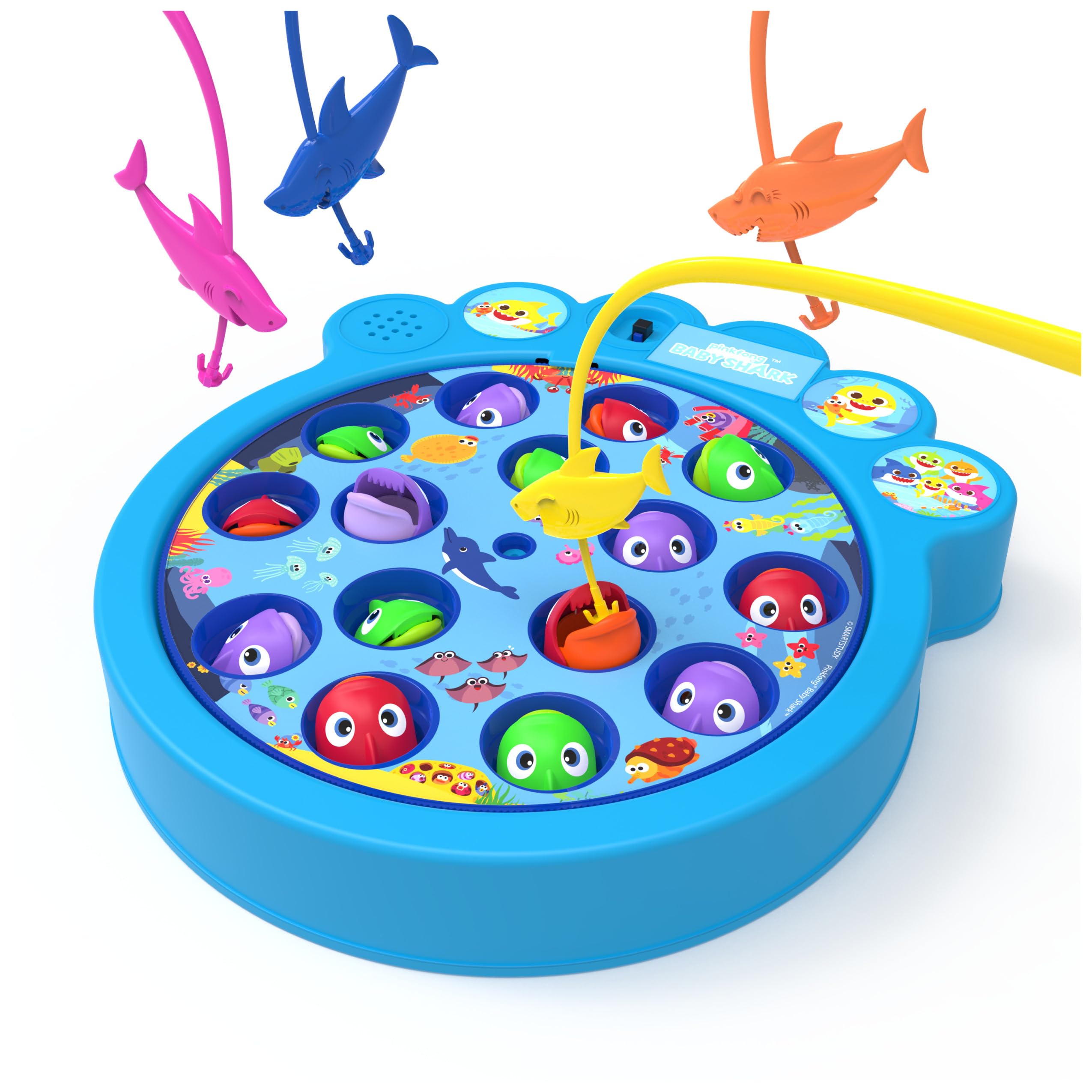 Spin Master Baby Shark Gone Fishing spinning board captures attention with lively motion.