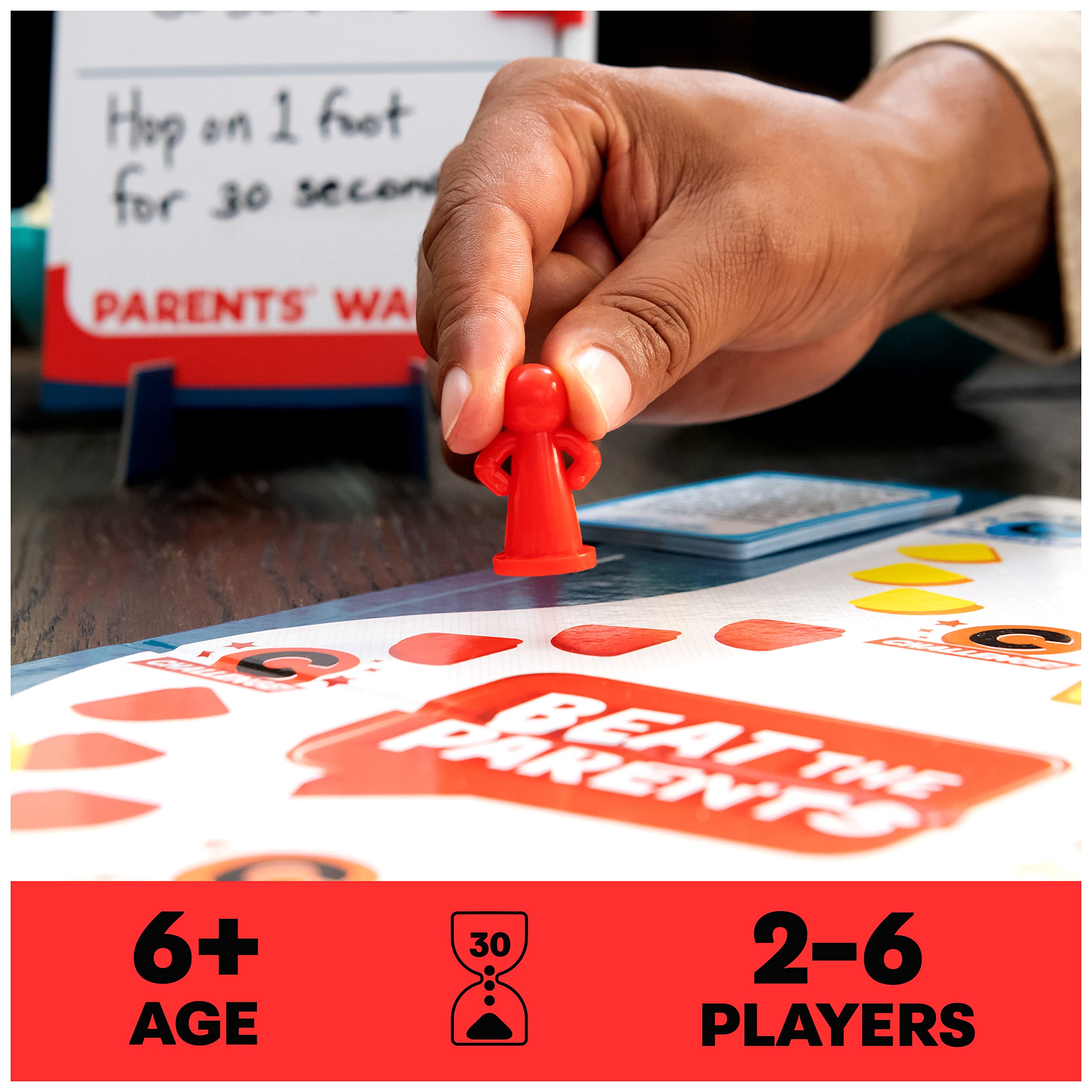 Wager board with dry erase marker for visible stakes in Beat The Parents