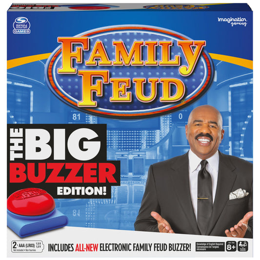 Spin Master Family Feud Big Buzzer Game electronic buzzer ready for quick responses