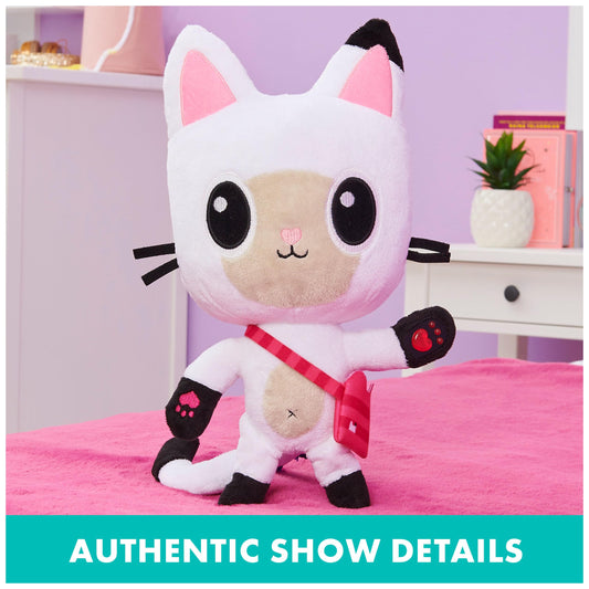 Gabby’s Dollhouse Pandy Paws lights up when squeezed, adding music and interaction