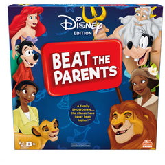 Spin Master Beat The Parents Disney Edition gameboard on a dining table for lively family showdowns