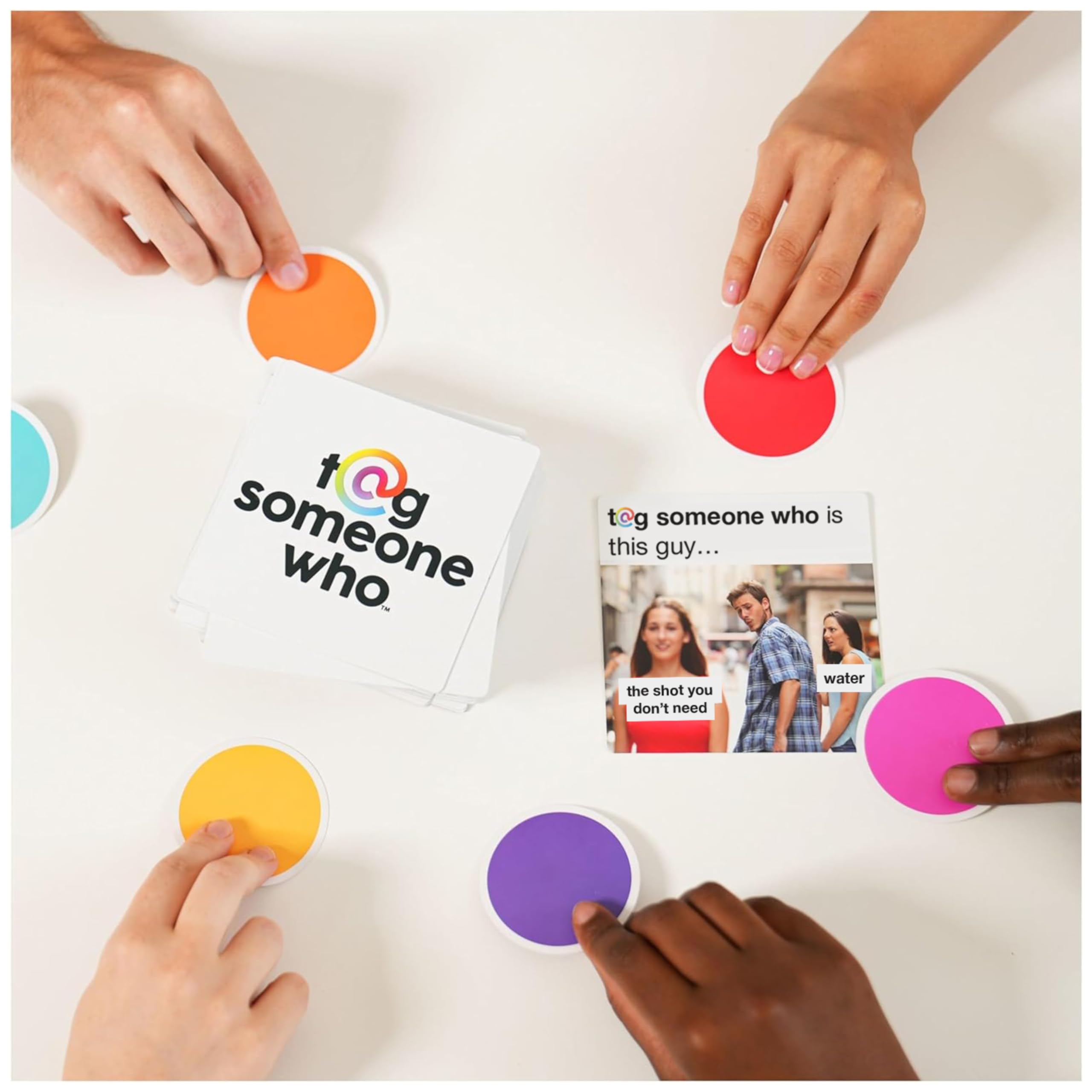Spin Master color tag sets help players identify who is voting quickly.