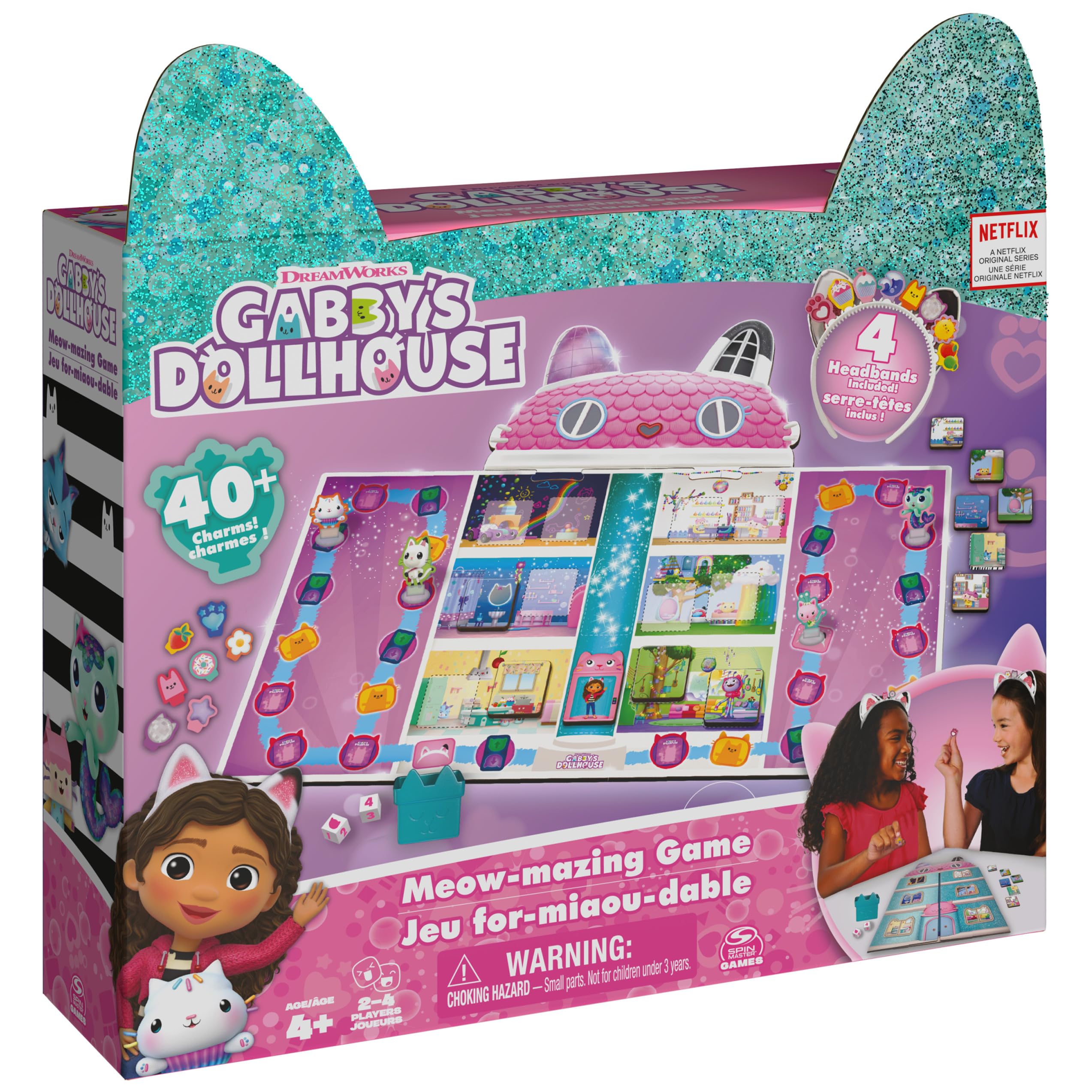 Spin Master Games Gabby s Dollhouse Meow-Mazing game board for easy family game nights.