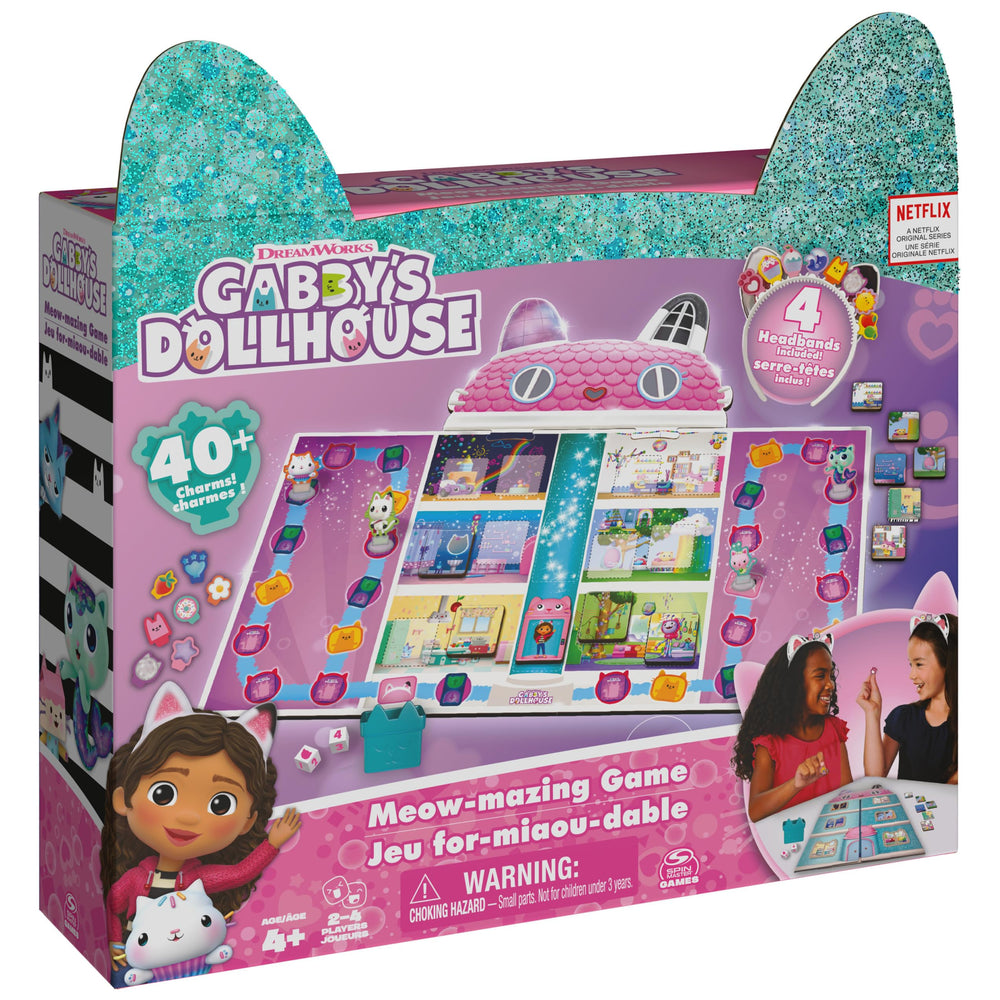 Spin Master Games Gabby s Dollhouse Meow-Mazing game board for easy family game nights.