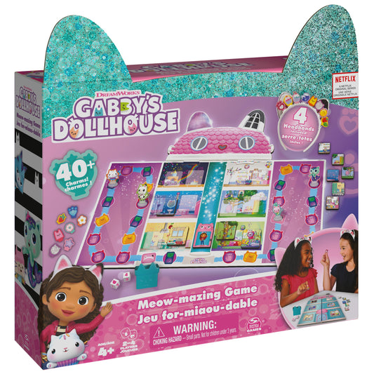 Spin Master Games Gabby s Dollhouse Meow-Mazing game board for easy family game nights.