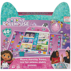 Plastic mover stands from Gabby's Dollhouse Meow-Mazing keep pieces organized.