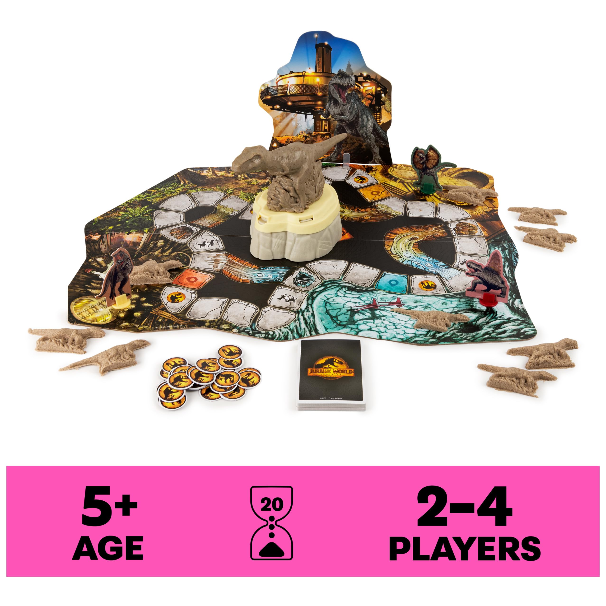 Spin Master Games Kinetic Sand kit with sand and dinosaur clones for sensory play