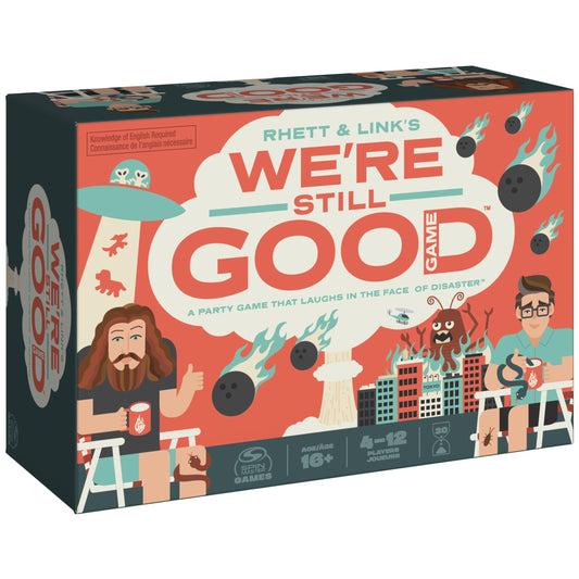Rhett & Link We’re Still Good scenario card for quick, funny party storytelling.