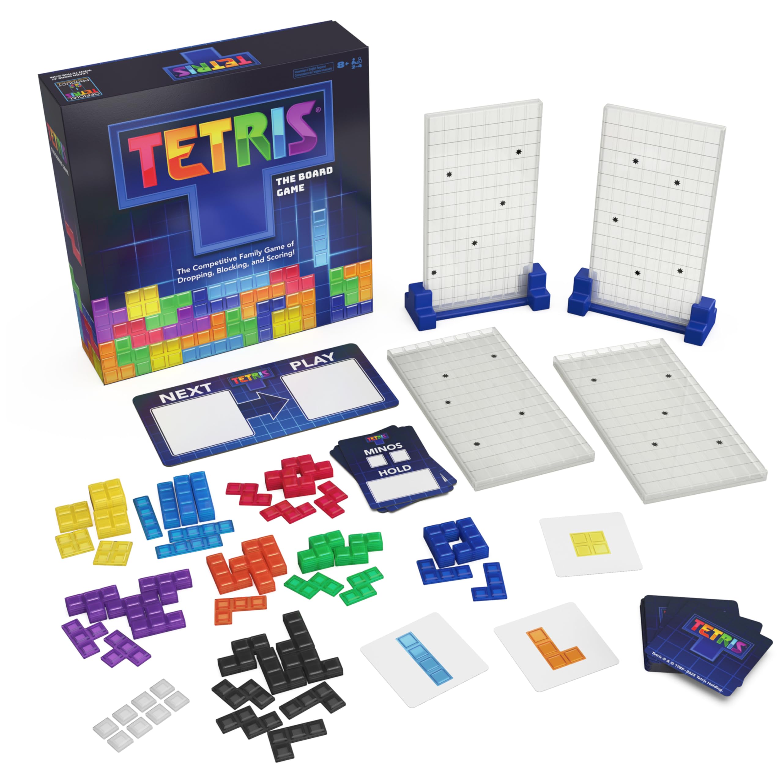 Spin Master Games Tetris four-player cards showing next shapes