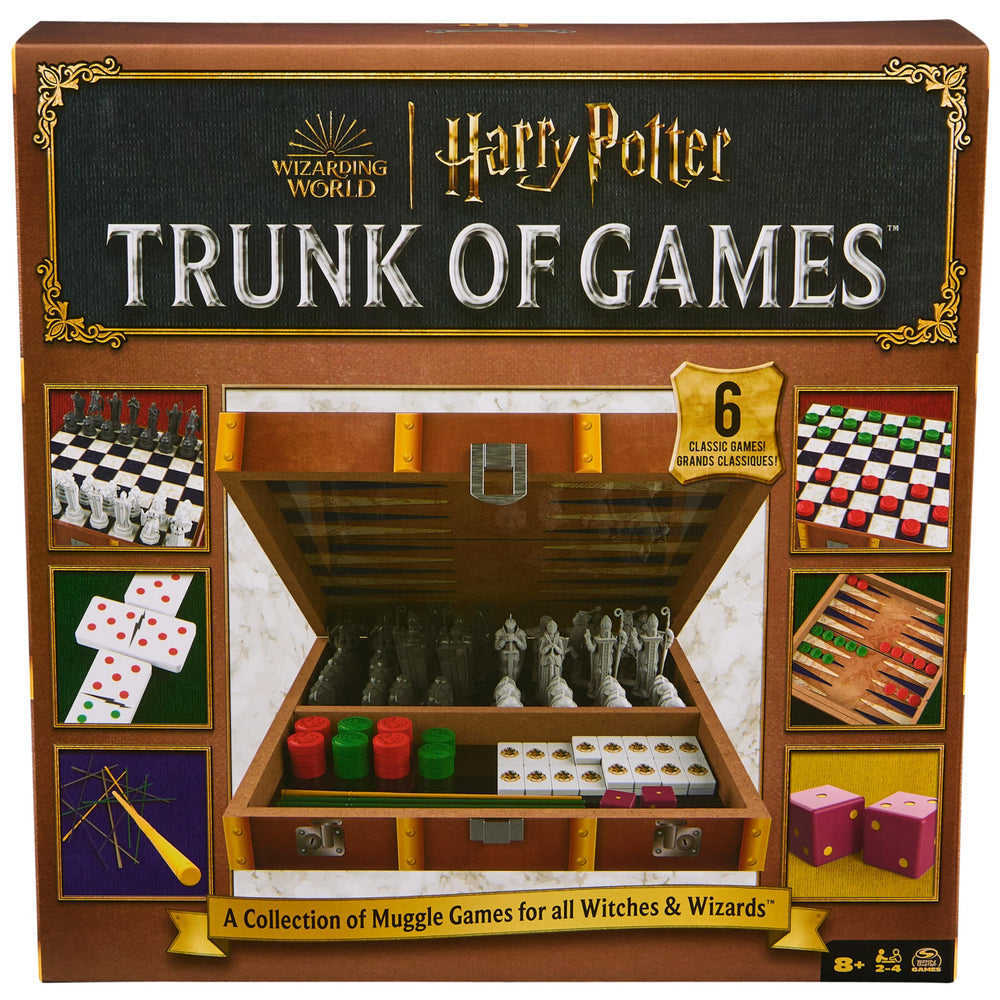 Spin Master Wizarding World trunk of games wooden box for family play