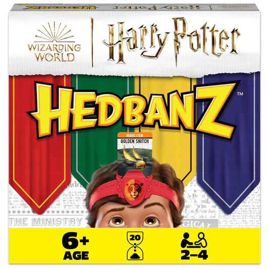Spin Master Hedbanz Harry Potter Wizarding World 2022 headbands for quick guessing and family fun.