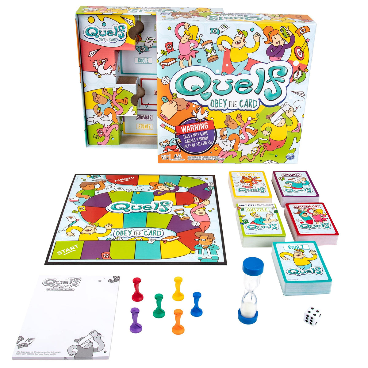 Spin Master Quelf game board and movers ready for a lively game night.