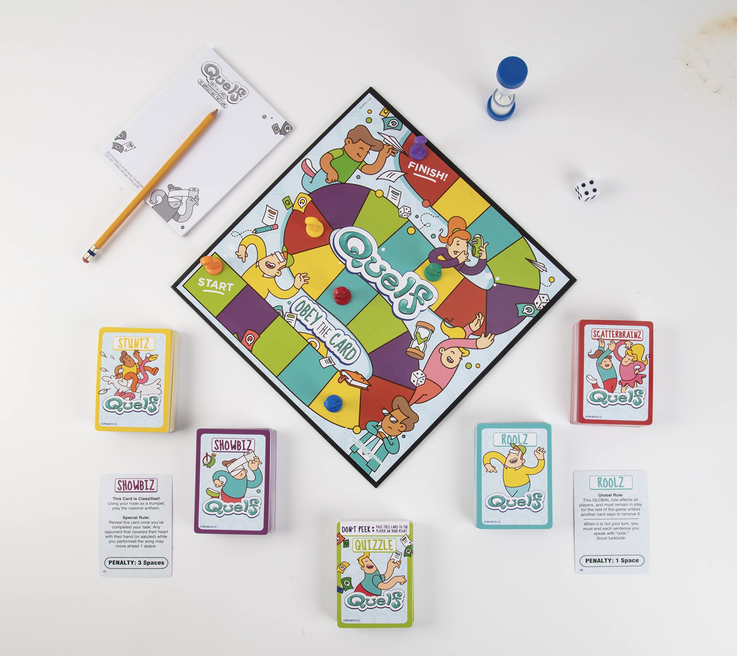 Spin Master Quelf die for quick, playful turns.