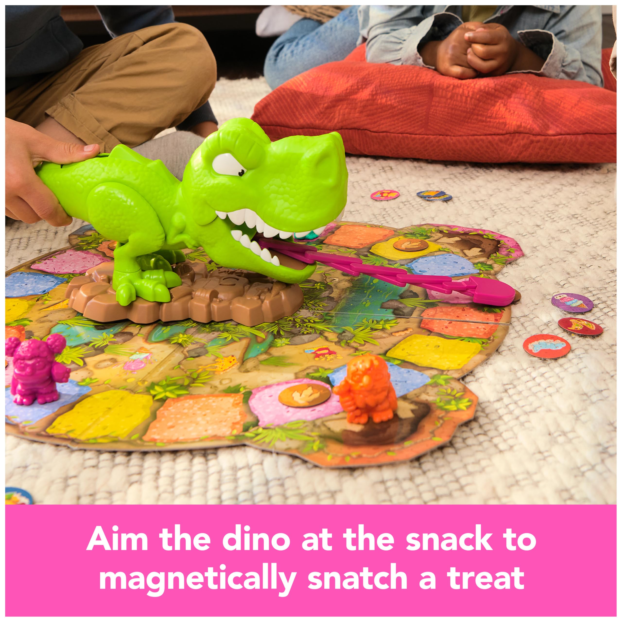 Snack-O-Saurus Rex cavepeople prompts cooperative competition.