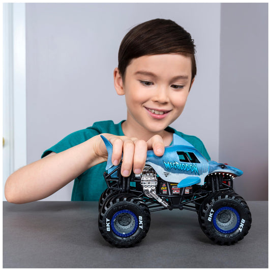 Spin Master Megladon Monster Truck side detail with authentic Monster Jam styling