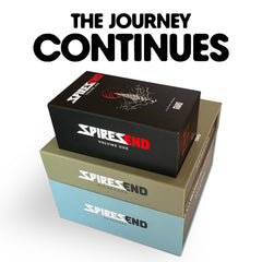 Ages 16+ note with Spire's End display illustrating mature themes.