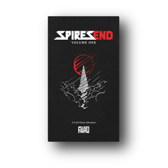 Spire's End Volume 1 card game cover art evoking suspense and mystery.