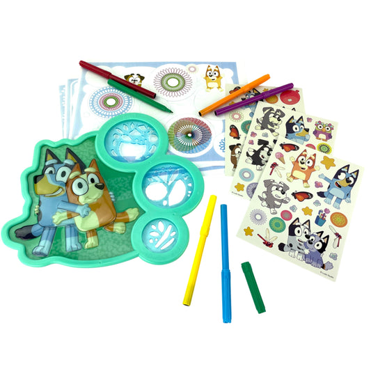 Bluey Cyclex rotating wheels demonstrate automatic spiral tracing for kids