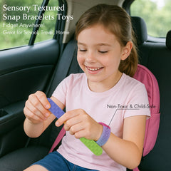 Spkwis Sensory Slap Bracelets colorful set demonstrates durable, non-toxic design for everyday use.