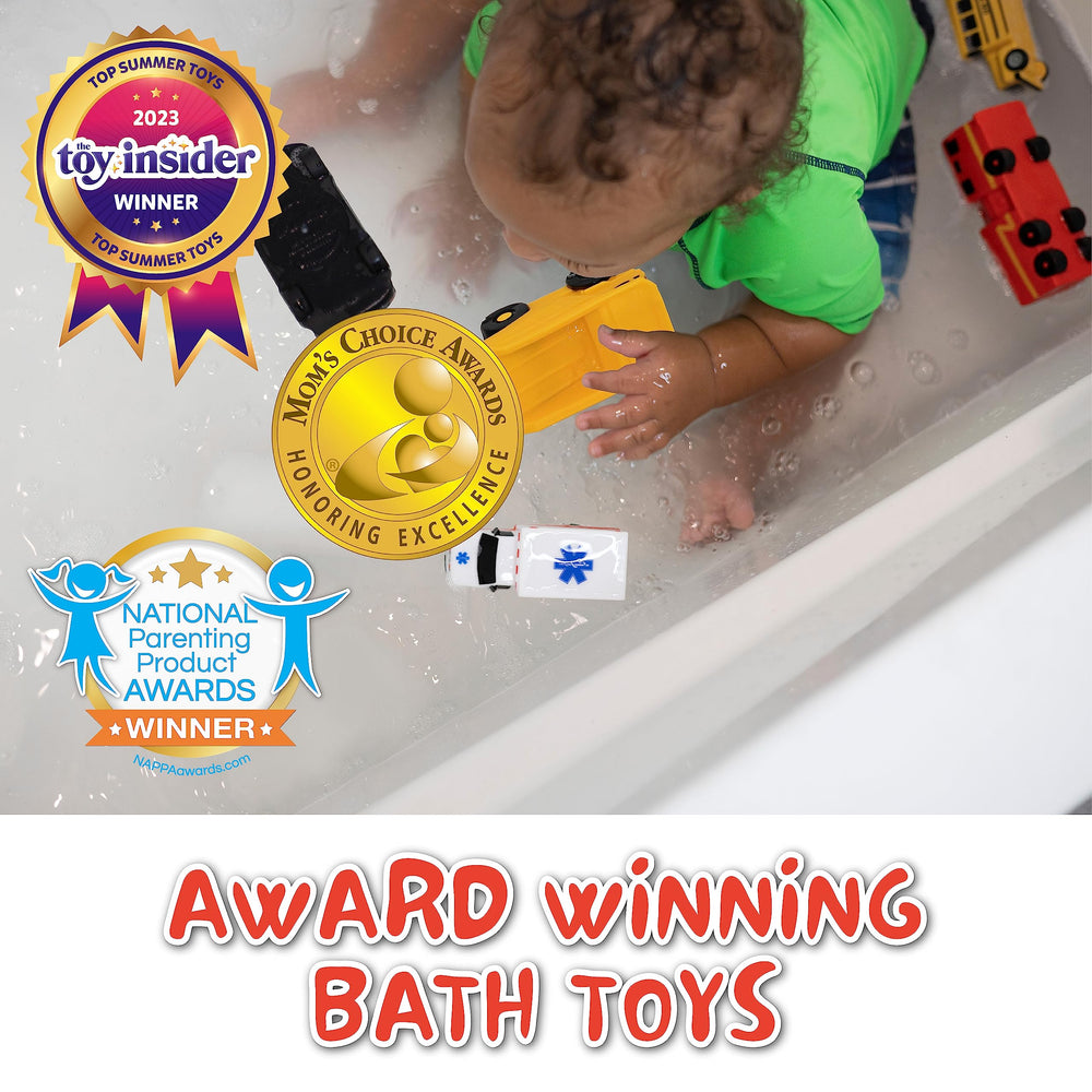 SplashEZ 6-pack bath toy set offers versatile tub play and gift-ready fun.