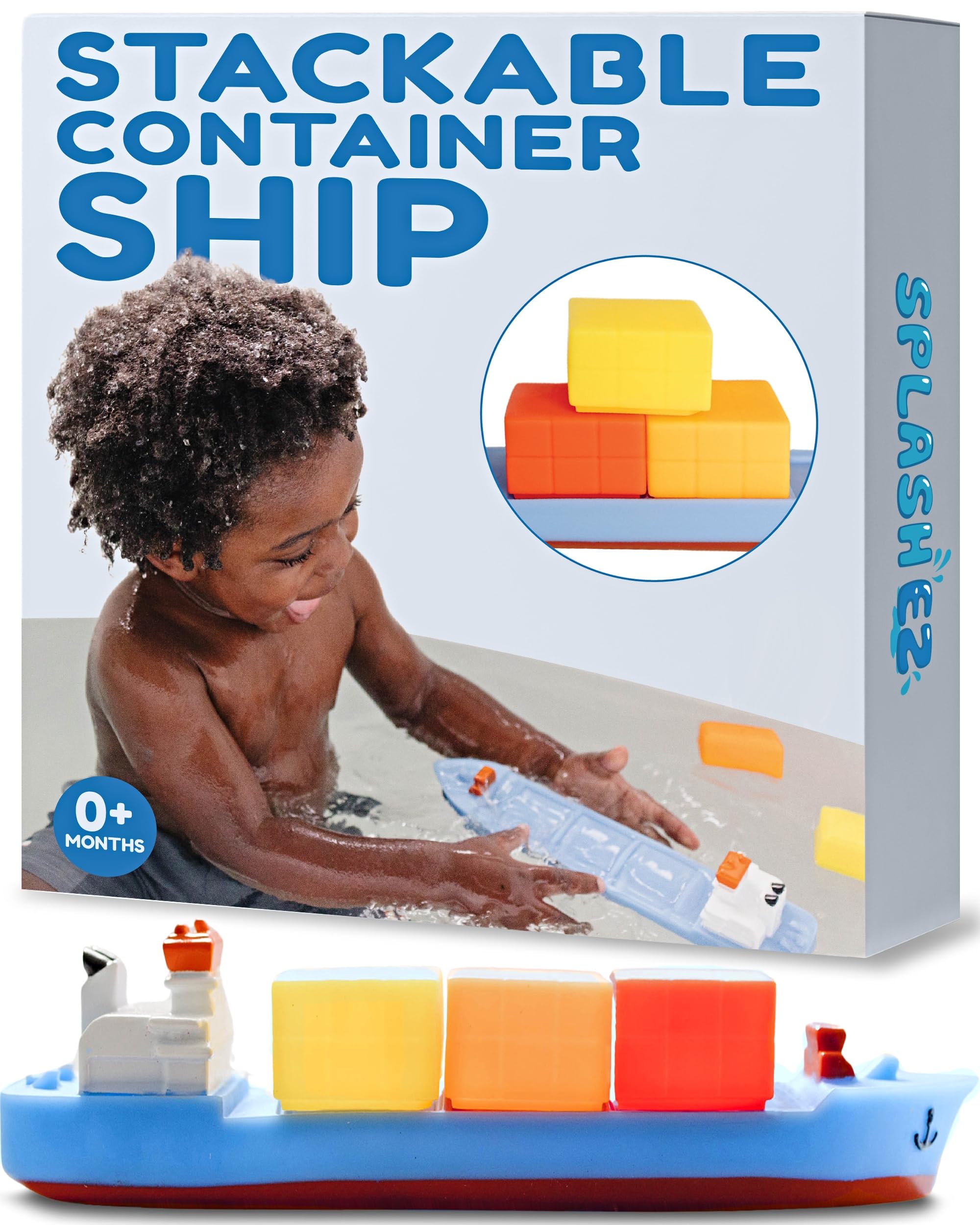 SplashEZ bath toy boat no hole shows mold-free interior for safe tub play