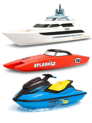 SplashEZ Jet Ski bath boat glides smoothly, inviting toddler bath time fun.