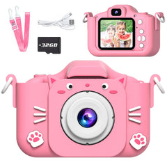 SplashNSpray Kids Camera with pink silicone sleeve protects against drops while sparking imagination.