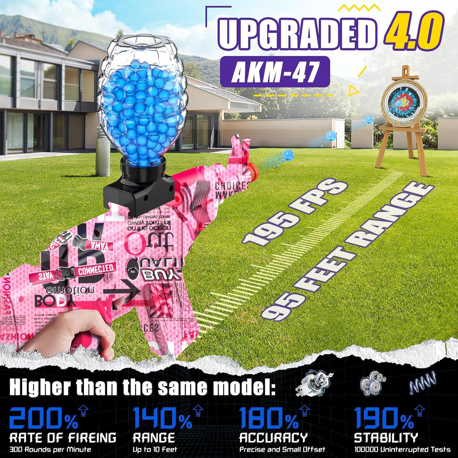 Splat Gun ABS body durable for rugged outdoor use