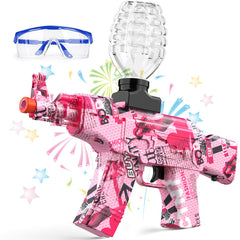 Splat Gun gel ball blaster automatic in action delivering rapid-fire fun for outdoor battles