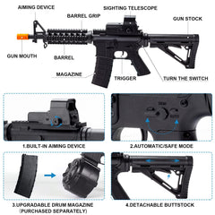 Splat Gun M4A1 rear-stock emphasizes stability during fast-paced games.