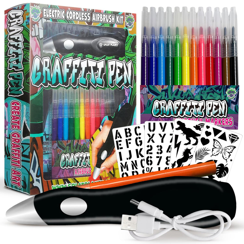 Splat Planet electric airbrush pen kit in action for bold, mess-free artwork.