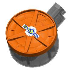 SPLATRBALL translucent drum body lets you monitor water bead levels at a glance.
