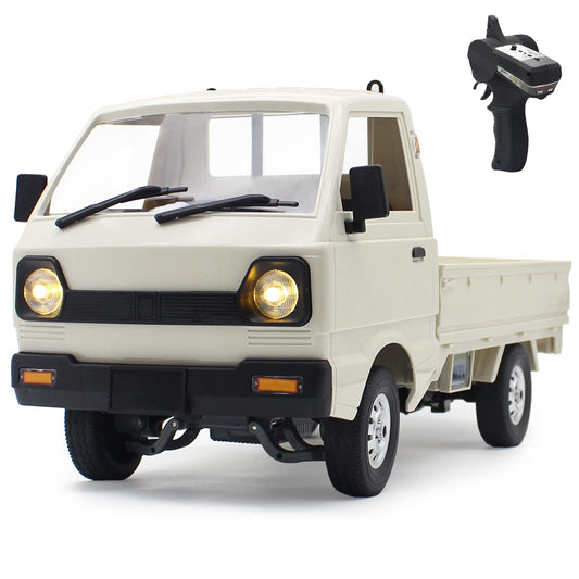 Spobot HJ110 RC drift pickup front view with headlights for night play.