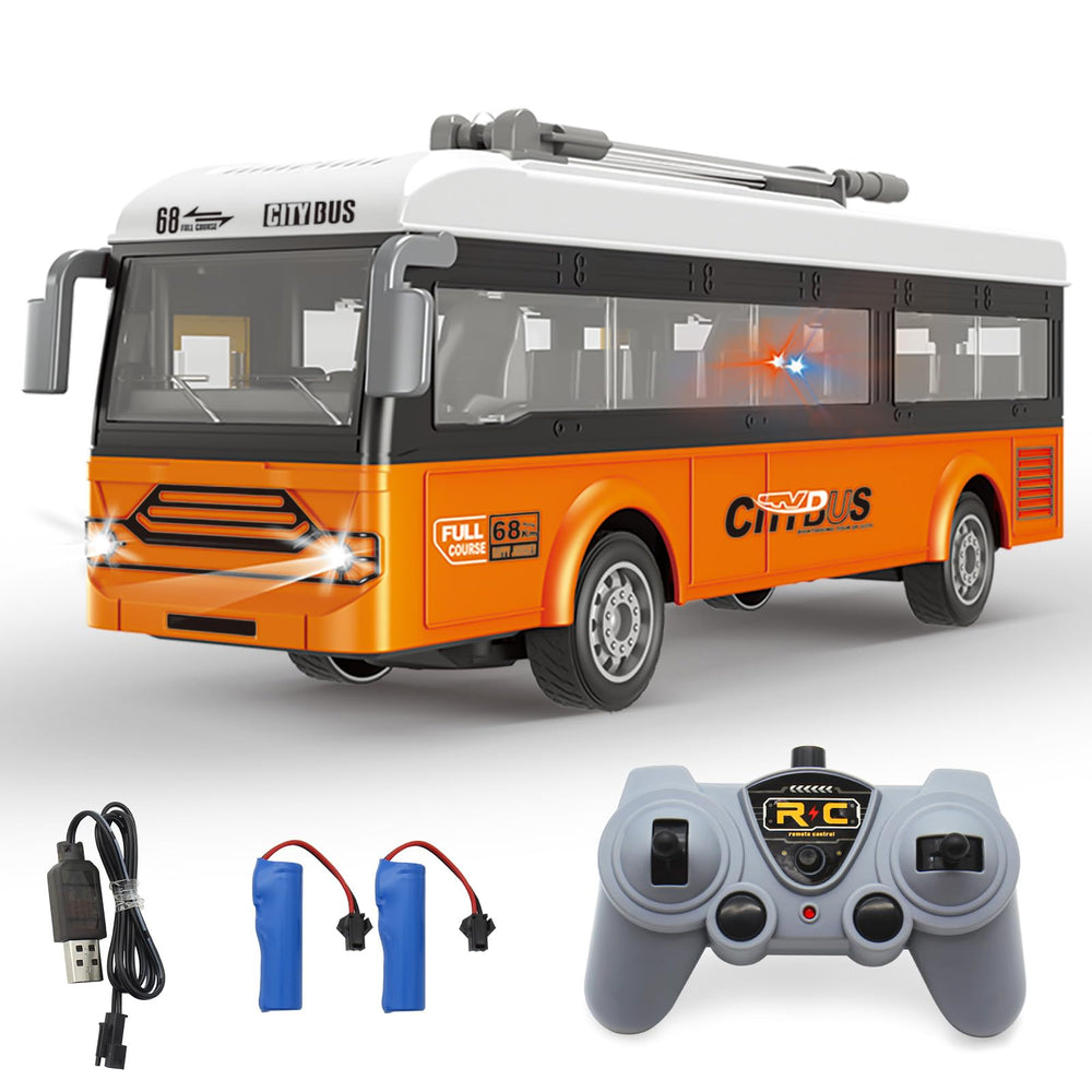 Spobot remote control bus front view shows durable ABS and metal build