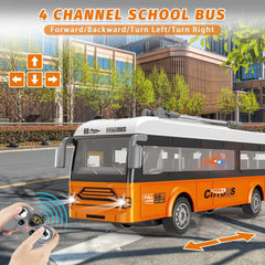 Spobot remote control bus interior reveals detailed cabin lighting for realistic play