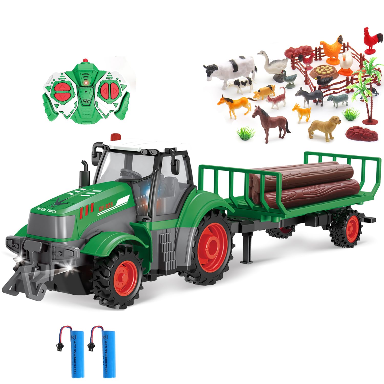 Spobot remote control tractor with headlights for realistic night play