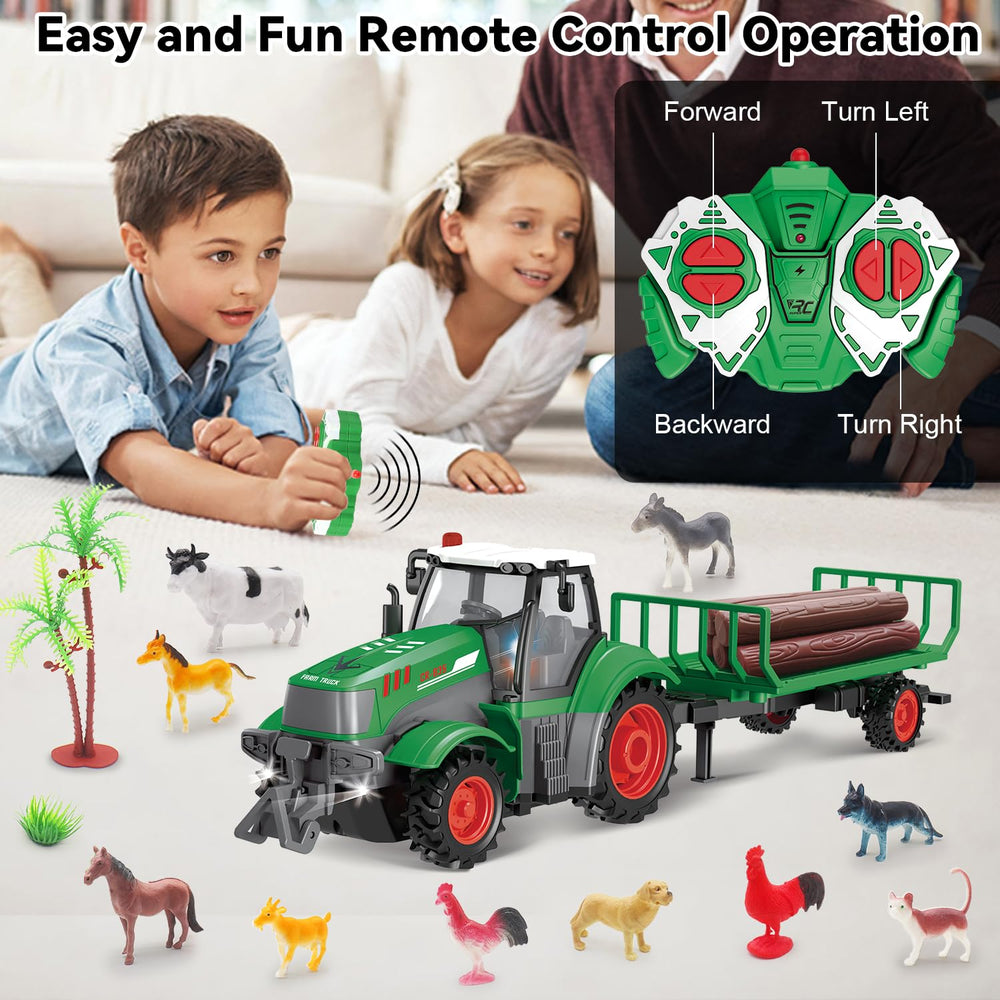 Spobot tractor and trailer for versatile farm layout play