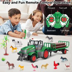 Spobot tractor and trailer for versatile farm layout play