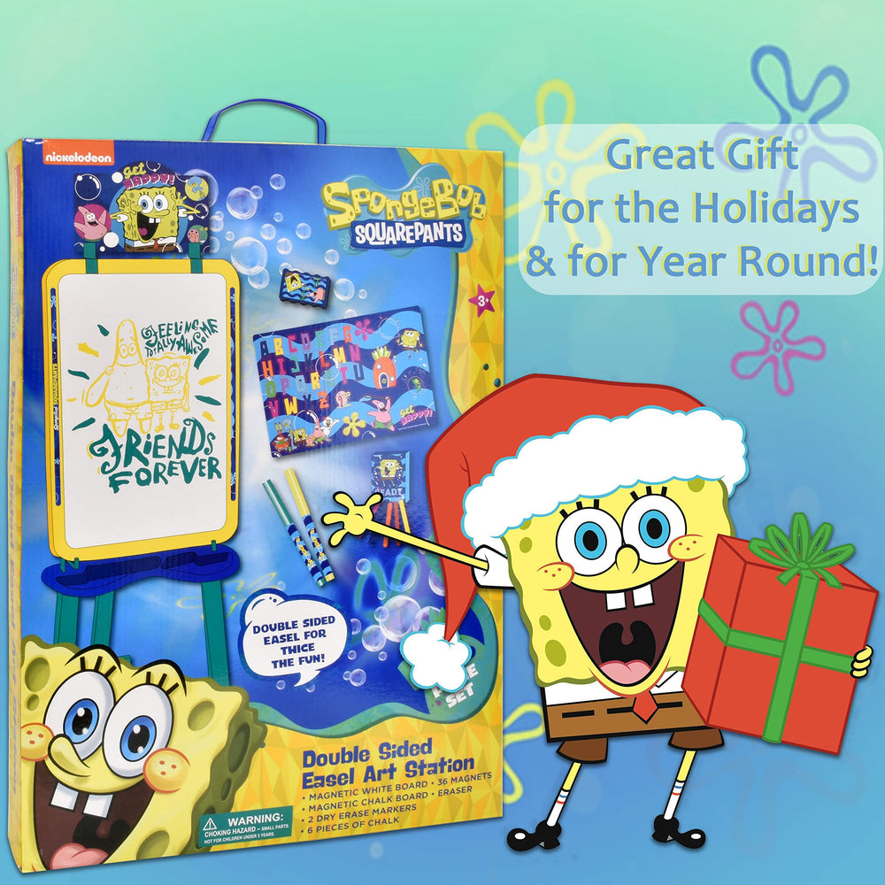 SpongeBob SquarePants art easel with 47-piece drawing set for budding artists