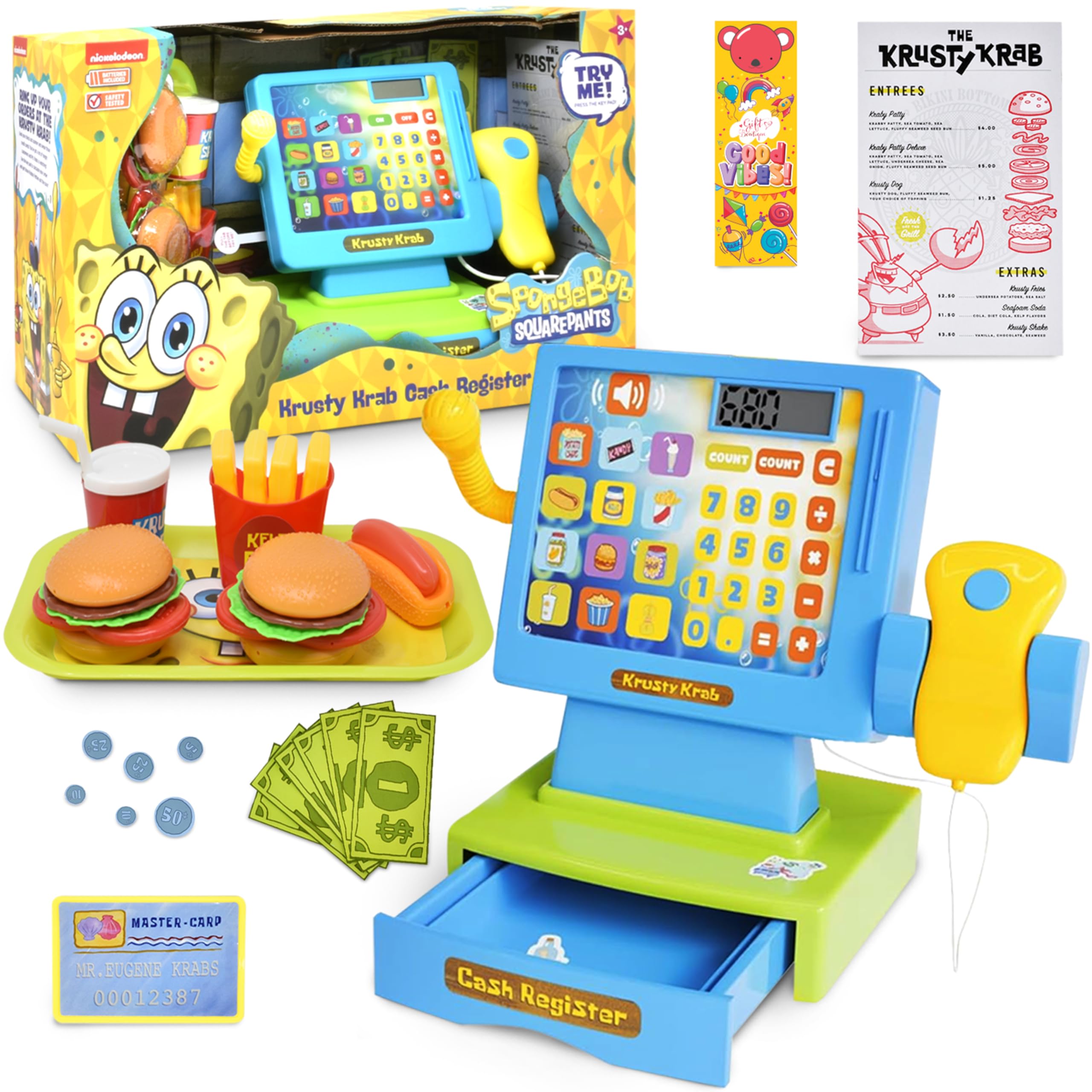SpongeBob SquarePants Krusty Krab cash register enhances imaginative play.