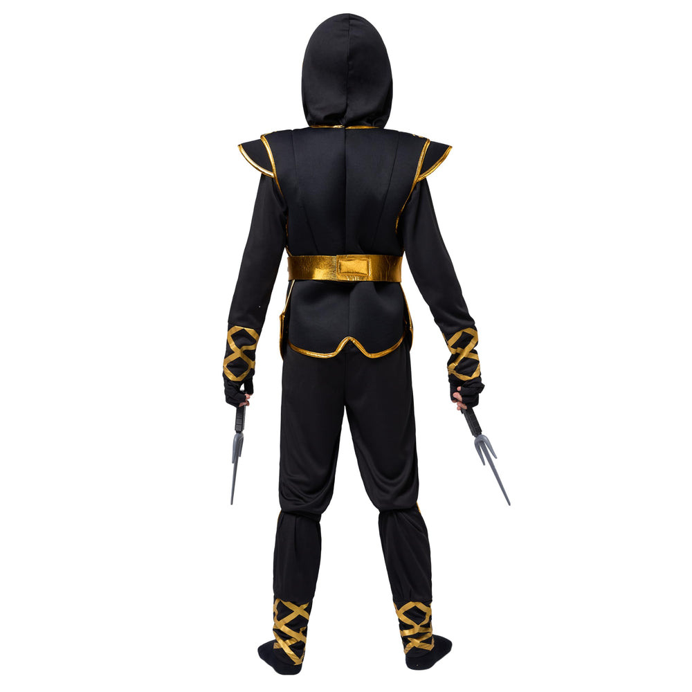 Spooktacular Creations Golden Ninja gloves complete stealth-ready look for playtime.